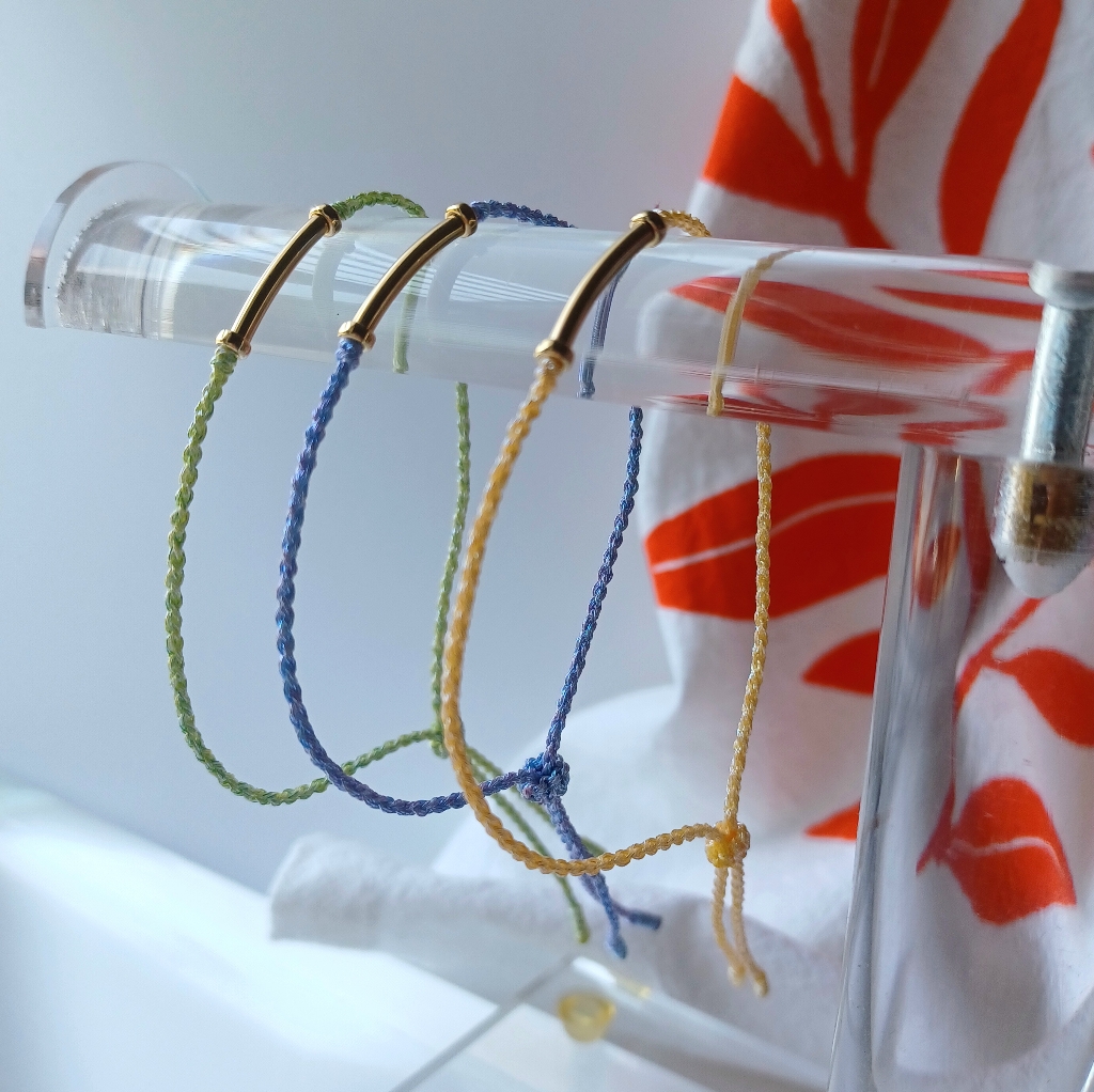 Hand Woven Braided Rope With 14k Gold Filled Bracelet